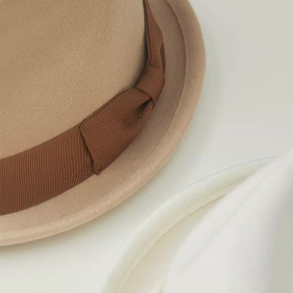 NWT Hi Crown British Black Wool Hat 2” Brim Elegant Wool Hat Autumn And … - Picture 5 of 6